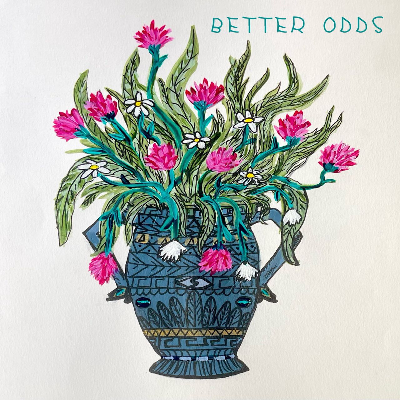 Album art; a painting of a vase of flowers.